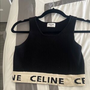 Celine Black and Cream Crop Top